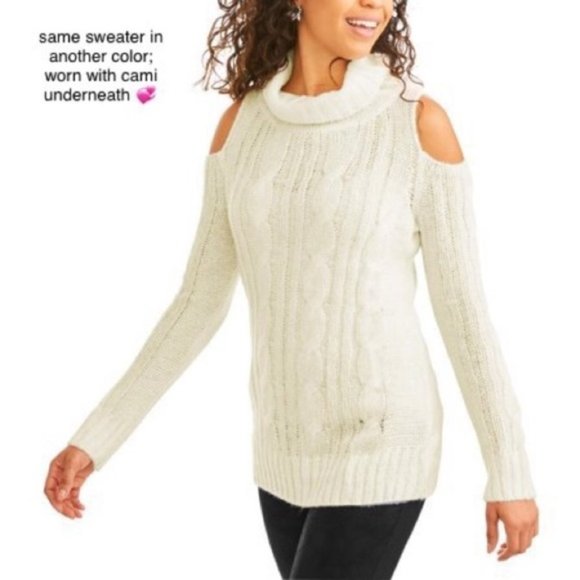 Self Esteem Mauve Cold Shoulder Cowl Neck Sweater - Picture 3 of 11